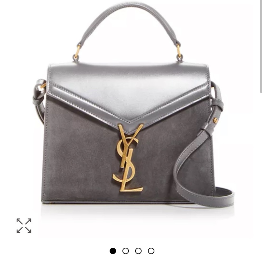 👜 MINI SAINT LAURENT Cassandra Suede & Leather Top Handle Crossbody *BRAND NEW*